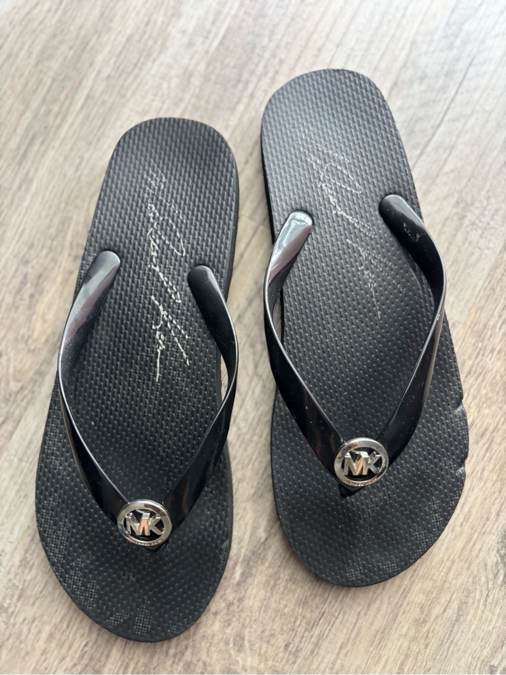 Michael Kors Black Men's Logo Flip Flops